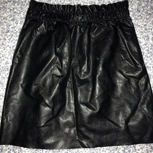 Leather paper bag skirt